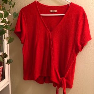 Madewell Texture & Thread Wrap-Tie Front Top